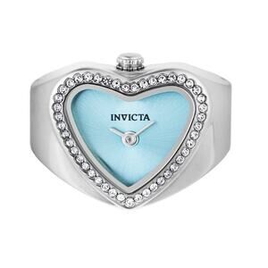 Invicta Mini Angel Women's Ring Watch Crystal Bezel Blue Heart Dial 49573-NEW